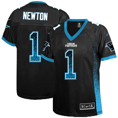 Women's Limited Cam Newton Nike Jersey Black - #1 Drift Fashion NFL Carolina Panthers